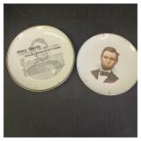Abraham Lincoln & Gettysburg Address Plates