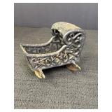 Cast iron miniature doll cradle, 5 x 4.5 x 4in.,