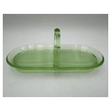 Vtg green uranium celery tray
