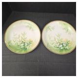 2 Antique Limoges "Old Abbey" Plates