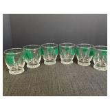 6 Vtg shot glasses Mahzel/Good Luck w/horseshoe