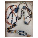 (3) Plastic Beaded Necklaces