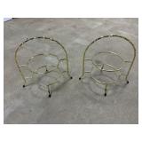 2- 2 Tiered Gold Finished Dessert Stands