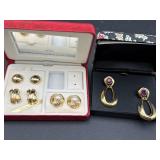 4 pair of pierced gold color fashion earrings,