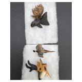 (3) Animal Stick Pins  1in long