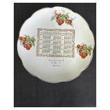 Vtg. Compliments of C.March Grocery Calendar Plate