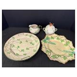 4 handpainted, made in Japan, shamrock design