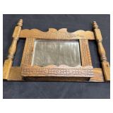 Antique Oak Shaving wall Mirror/ Shelf