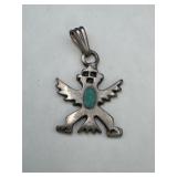 Zuni Knifewing Silver & Turquoise Charm