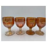 Marigold Carnival Glass Goblets