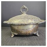 Vintagr Silver Plated Casserole Pyrex Dish