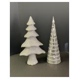 17in Diamond Like Tree & 16in Silver Mirrored Tree