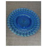 Colonial Blue thumbprint design 8.75in glass plate