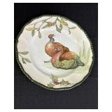 Doulton Transferware plate w/turkeys, holly &