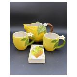 Teleflora Lemon Pitcher & Lemon Mugs & Saying