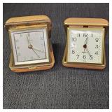 2 Vintage Travel Alarm Clocks