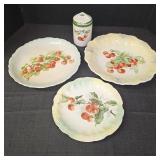 Vintage Hand-Painted Decorative Plate and Jar