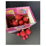1.5 & 2.5in red ball ornaments, matte finish