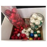 Variety of silky satin unbreakable ball ornaments,