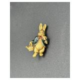 Danecraft Enamel Rhinestone Bunny Brooch,