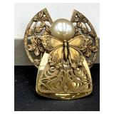 Jane Davis Faux Pearl Angel Butterfly Brooch