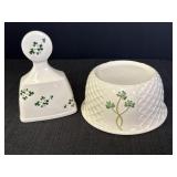 Carrigaline Pottery Co Ireland bell, & shamrock