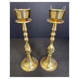 India 11in tall candlestick holders
