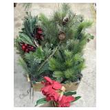 Amaryllis Plant, Pine & Greenery Picks