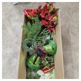 Green w/ Red Holiday Decor- Bells, Ribbon, S