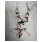 Snowman Necklace w/ Snowman Pierced