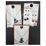 (2) Witch Hat Necklaces &card of Halloween
