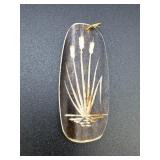 Tosh Antler Carved Cattail Necklace Pendant