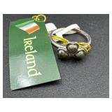 Shamrock Connemara Marble Clover Ring