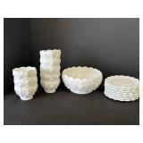 Westmoreland paneled grape bowls & plates