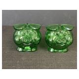 2- 4in Green Plastic Pig Banks
