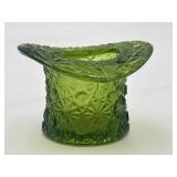 2.5" Bottom & Daisy Green Glass Top Hat