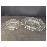 2 vtg clear glass bicentennial plates - Avon &