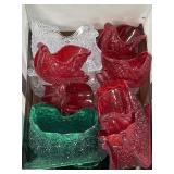 Plastic Sleigh Candy, Serving Dishes - Red,