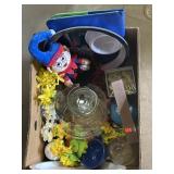 Chicago Cubs Items, Clocks, Glass Bowls, Flowers