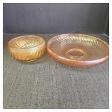 Vintage Marigold Carnival Glass Bowls