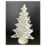 18.5" White 3D Wooden Christmas Tree
