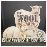 Vintage-Style Pure Wool Sheep Sign