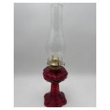 Ruby Red Coolidge Drape Design Oil Lamp