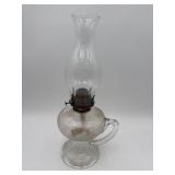 Clear Glass Finger Oil Lamp w/ Globe