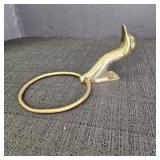 Vintage Brass Duck Head Towel Ring