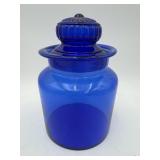 Cobalt Blue Hand Blown Lidded Glass Jar