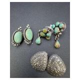 Sterling Native American Concho Earrings