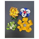 (4) Decorative Brooch Pins