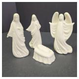Vintage Bisque Porcelain Nativity Scene Set