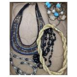 Gold Rope, Black Beaded, Black with